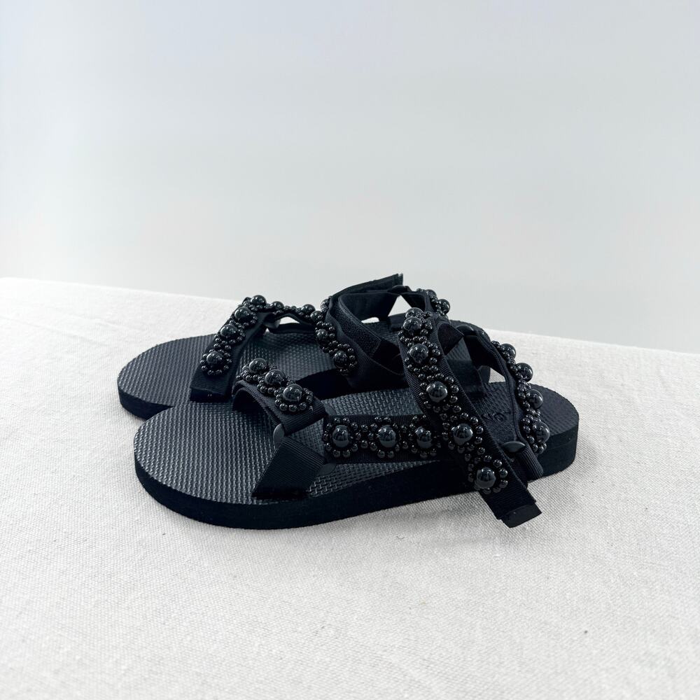 NWOT Arizona Love Trekky Bead-Embellished Hiking Sandals Black Women's EU 39 - Picture 3 of 8